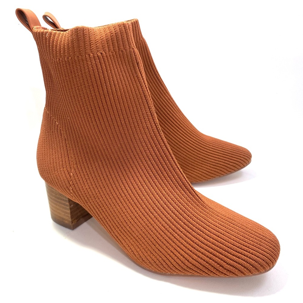 Joie x Revolve Neely Knit Stretch Ankle Boots Booties Pull On Block Heel 7 M